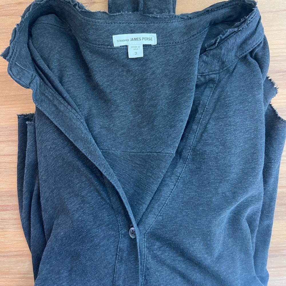 James Perse Cotton/linen blend grey long sleeve - Picture 7 of 8